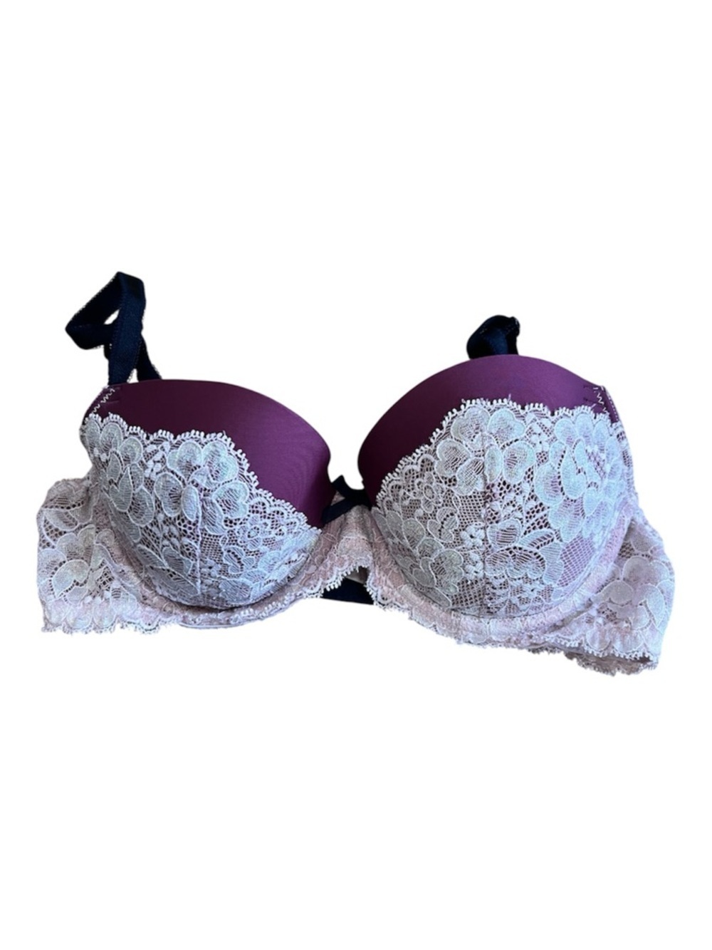 Victoria's Secret Plum & Pink Dream Angels Lined Demi Buste Double size 32C